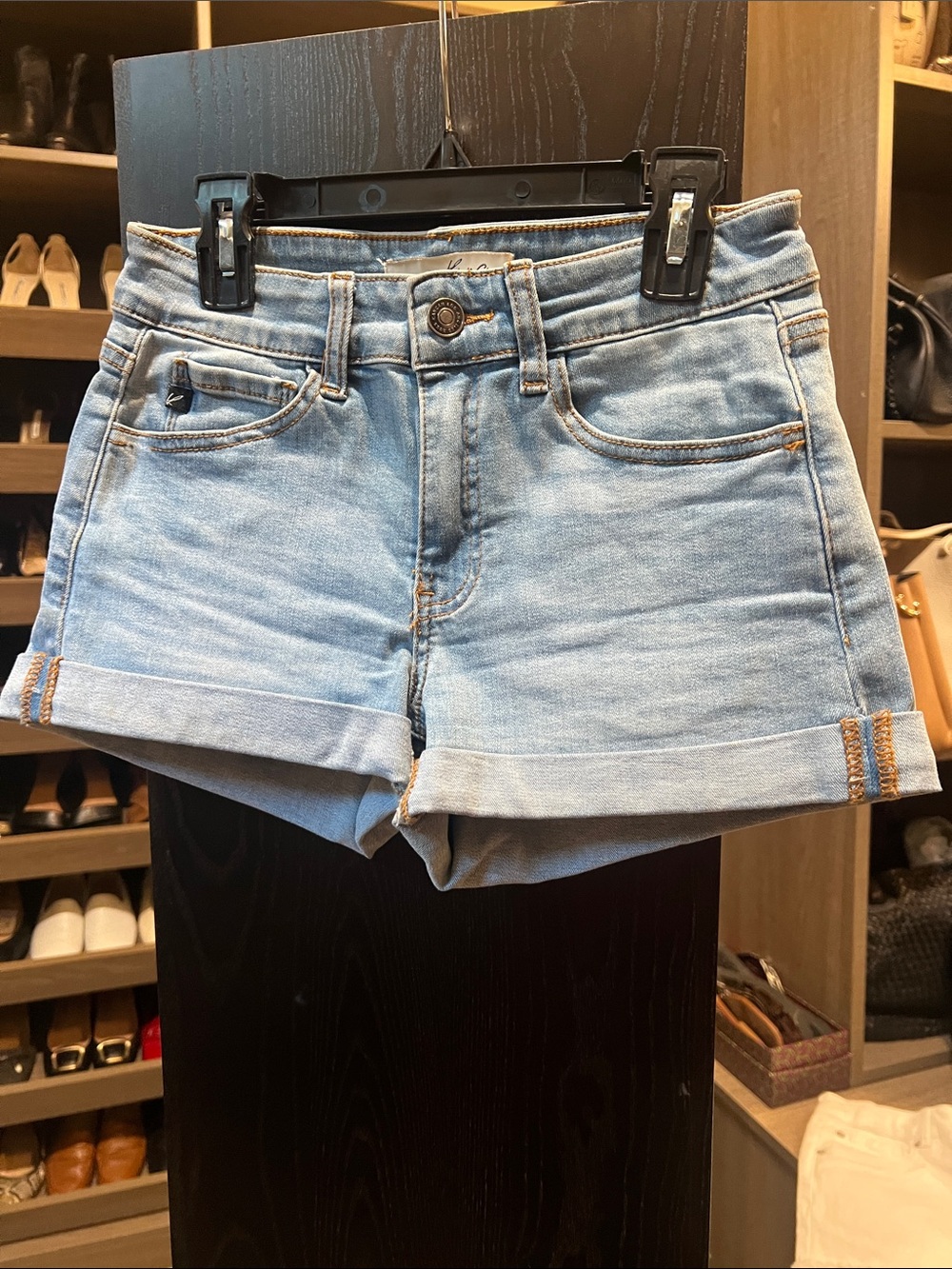 KanCan Light Blue Cuffed 5-Pocket Jean Shorts Sz Junior 3